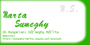 marta sumeghy business card